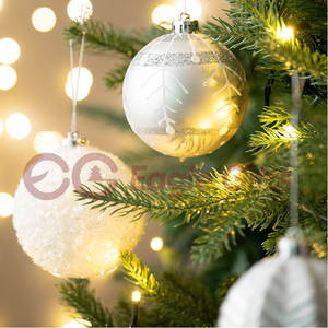 EAGLEGIFTS Argent Blanc Couleur Série Arbre Boules Suspendues Décoration de Noël <span class=keywords><strong>Noel</strong></span> Natal Imprimable Arbre de Noël Jouets Boules - Product Image 6
