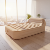 Grand matelas gonflable Queen avec pompe intégrée et dossier, portable pour la maison, la chambre, le salon et le camping en extérieur