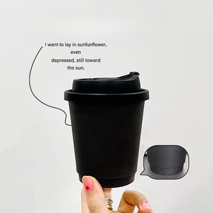 Gobelet en carton noir pour café chaud avec couvercle PS, personnalisable avec logo, 4oz, 8oz, 12oz, 16oz – Direct Usine - Product Image 2