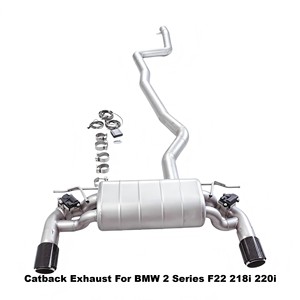 Système d'échappement Catback en acier inoxydable Vortex Performance compatible avec BMW Série 2 F22 218i 220i 2014-2024, amélioration du son, tuyau de silencieux - Product Image 1