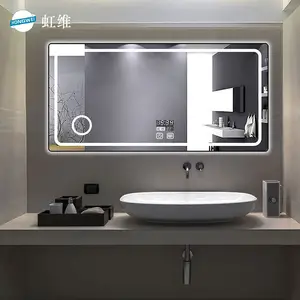 Vendita calda fabbrica diretta bagno commerciale illuminazione a Led bagno 3X ingrandimento specchio decorativo parete specchio magico cabina fotografica