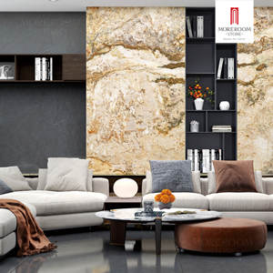 1200x2800mm Shangri-<span class=keywords><strong>La</strong></span> losa de mármol pulido amarillo antideslizante superficie brillante Panel de pared de piedra sinterizada para sala de estar - Product Image 4