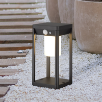 Éclairage solaire LED pour allée de jardin extérieur, forme carrée, en aluminium moulé sous pression, avec détecteur de mouvement, IP44, rechargeable, dimmable, CRI