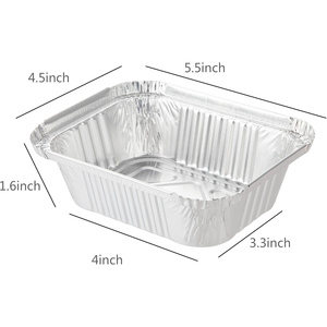 Rectangle Disposable <b>Aluminum</b> Dishes-10" Inch 1750ml Food Grade Recyclable Lunch Box with Paper Lid - Product Image 2