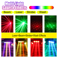 Luces de Escenario 12x25W RGBW 4en1 Láser para Estroboscópico Giratorio DMX512 Activado por Sonido 5 Ángulos de Haz 3200-7800K DJ Discoteca