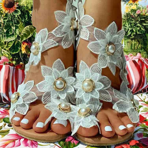 Sandalias de plataforma con diseño de girasol 3D para mujer, talla grande, estilo slip-on, a la moda, para verano, sandalias abiertas de moda para exteriores. - Product Image 2