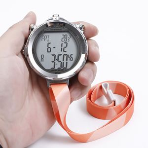 Chronomètre électronique professionnel en argent, grand écran LCD, étanche, rétroéclairage, date, semaine, mémoire 200/500 tours, température - Product Image 6