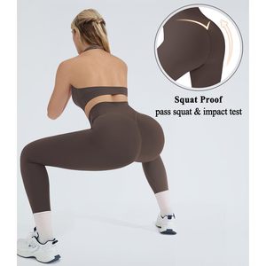 Conjunto Deportivo de 2 Piezas para Mujer, Sujetador Deportivo Halter, Leggings de Cintura Alta, Traje de Yoga sin Costuras para Gimnasio, Diseño con Efecto Push-Up - Product Image 6