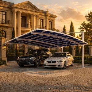 Abri de stationnement pour <span class=keywords><strong>2</strong></span> <span class=keywords><strong>voitures</strong></span> Angye, moderne et luxueux, personnalisé pour villa, avec toit <span class=keywords><strong>en</strong></span> aluminium thermolaqué et auvent imperméable - Product Image 1
