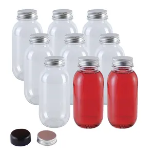 Disposable 13.2 12 oz 350ml 400ml Food Grade PET Plastic Beverage Bubble Tea Juice Empty Bottles for Drink With Screw Caps