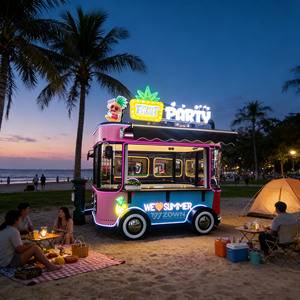 Vintage Food Truck Street Food Delights On Wheels Mobile Cafe & Snack Cart Fresh Bites Daily - Product Image 1