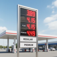 Letrero Electrónico LED para Gasolinera con Control Remoto RF, Tablero de Visualización Digital de Precios con Carcasa de Hierro Impermeable