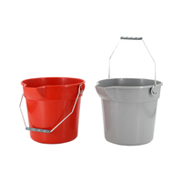 Hve-dty Bucket 10Qt panel merah untuk pembersih profesional/pembersih Janitorial