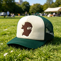 Casquette Trucker Personnalisée en Gros avec Logo, 5 Panneaux, en Mousse Velours/Denim, Respirante, Imperméable, Tendance, Visière Courbée, Légère, pour la Plage
