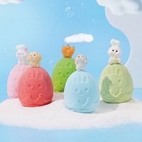 Tablette de bain effervescente parfumée en forme de lapin pour enfants, prête à l'emploi, pour une baignade moussante aux huiles essentielles - Fabriquée en Chine