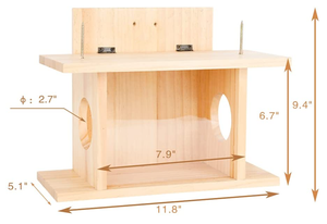 Boîte d'alimentation en bois de Chipmunk personnalisée, mangeoire carbonisée pour maison d'écureuil pour l'extérieur - Product Image 2