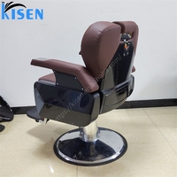 Kisen salon de beauté salon de coiffure équipement de salon antique meubles gair salon chaise de barbier en métal avec cuir de haute qualité