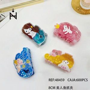 Fermaglio per capelli a forma di artiglio di sirena da 8 cm per bambine con design a cartoni animati - Product Image 1