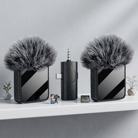 Microphone cravate sans fil à condensateur F11-2 F15, portable et mains libres pour téléphone portable et interviews de rue