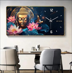 Home Decor PVC Framed Islam Muslim Religious Calligraphy Picture Crystal <strong>Buddha</strong> Home Decoration Wall Clock <strong>Painting</strong> - Product Image 6