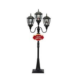 Lanterne à <span class=keywords><strong>neige</strong></span> LED classique Décorations de Noël avec musique Vente en gros d'usine Ornement Lampe de poteau - Product Image 4