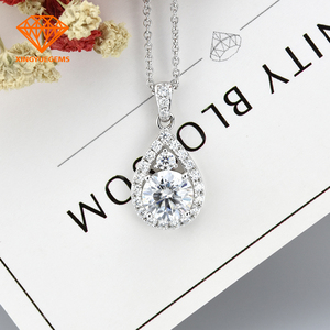 Caldo di vendita 18K oro bianco GIOIELLI/GIOIELLI 1ct ciondolo con moissanite collana della pietra preziosa - Product Image 3