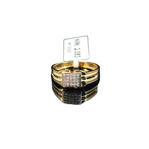 Elegant <b>gold</b> <b>ring</b> with square diamond cluster design modern mens jewelry stylish band for daily wear and special occasions - Product Image 1