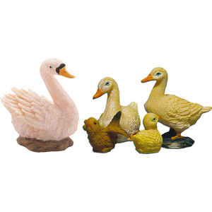 Chúa giáng sinh Phụ kiện thiết lập của 5 con vịt và thiên nga 3.7 cm chiều cao tương thích với 8-12 cm giáng sinh bức tượng nhỏ đồ chơi (9006935004977) - Product Image 1