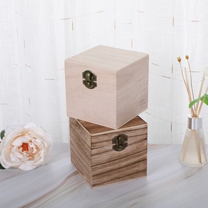 Caja de Madera Natural de Paulownia, Caja Cuadrada de Madera con Tapa, Almacenamiento Abierto, Embalaje de Regalo - Product Image 5