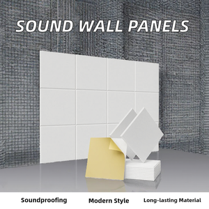 Panneaux acoustiques adhésifs biseautés de couleur blanche <span class=keywords><strong>et</strong></span> noire Office Theater NRC Testing PET Felt Paneles Acusticos for Interior <span class=keywords><strong>Deco</strong></span> - Product Image 2