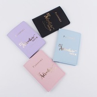 Sarung paspor kulit PU 6 warna, dompet paspor sangat ramping untuk Pria & Wanita