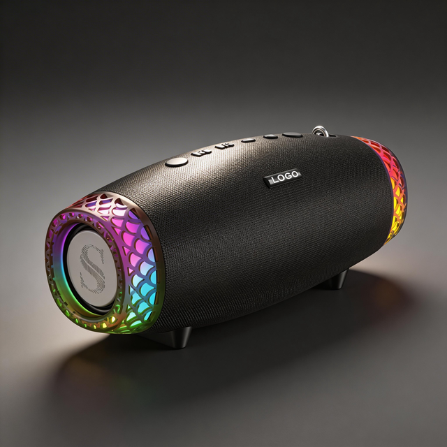 Portable for Speaker 20W Loud Stereo Sound IPX5 Waterproof Colorful RGB Lights Aux TWS Pairing 20H Playtime Built-in Mic