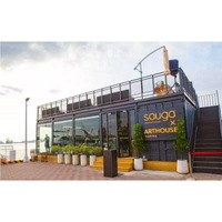 Edificio Contenedor Prefabricado Modificado, Villa Contenedor de Varios Niveles con Terraza en el Techo para Tienda u Oficina