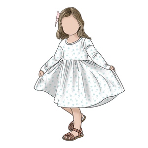 Nuovo arrivo fiore personalizzato bambini spazzolato latte seta gonna grande manica lunga bambina festa <span class=keywords><strong>di</strong></span> compleanno abito <span class=keywords><strong>di</strong></span> 7 <span class=keywords><strong>anni</strong></span> - Product Image 2