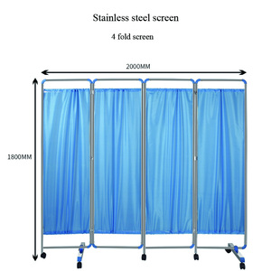 Bán hàng nóng thép không gỉ bệnh viện đồ nội thất 4 gấp y tế đầu giường Phường Màn hình rèm - Product Image 6