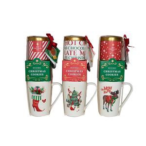 ENSEMBLE CADEAU 3 PIÈCES : Tasse en céramique de Noël + Boisson + Assortiment de biscuits - Product Image 1