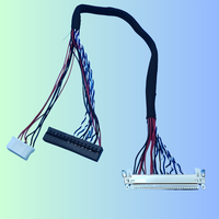 كابل LVDS مخصص لشاشة LCD بطول 30 سم، 6 بت، مع غلاف من رقائق الألومنيوم لتقليل التداخل الكهرومغناطيسي، تصنيف IP67، موصل نحاسي HAD09