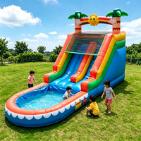 Toboggan aquatique gonflable pour fête d'anniversaire, parc aquatique pour enfants, piscine, divertissement en plein air, jeux aquatiques, location