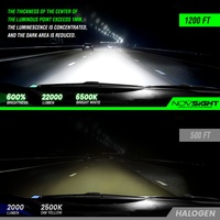 Novsight Super Bright 100W 20000 Lumen H11 Ampoule de phare LED pour voiture, faisceau haut et bas, phares LED H4 H7