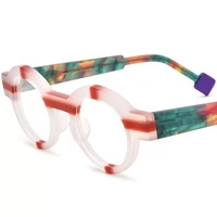 Monture de lunettes en acétate colorée 2025 Nouvelle marque de créateur Lunettes rondes surdimensionnées en PC Lunettes optiques pour femmes Lunettes de vue