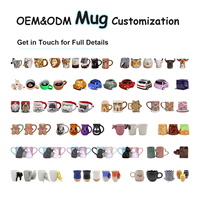 Tasses à café personnalisées, artisanales, de qualité supérieure, avec un visage mignon, 3D, style de marque, personnage de dessin animé, en céramique, sans BPA, écologiques