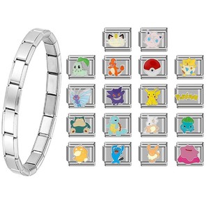 Italian Modular <b>Bracelet</b> Stainless Steel Cartoon Charms DIY Unisex Jewelry Gift - Product Image 1
