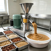 Machine à faible coût pour la fabrication de sauce au sésame, aux tomates et au piment, et de beurre de cacahuètes, moulin colloïdal pour noix en acier inoxydable de petite taille