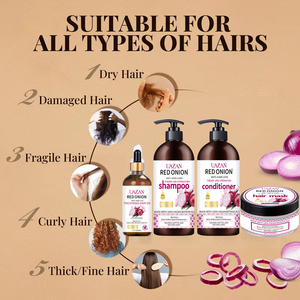 Oem Hữu Cơ 500Ml Hành Tây Chăm Sóc Tóc Dầu Gội Và Điều Hòa Thiết Lập Chuyên Nghiệp Sửa Chữa Bị Tổn Thất Fluffy Chống Rụng Tóc Dầu Gội Đầu - Product Image 5