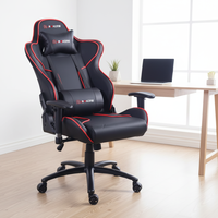 Chaise de bureau ergonomique moderne pivotante, hauteur réglable, repose-pieds massant, chaise de gaming confortable en cuir PU, vérin à gaz 3 positions
