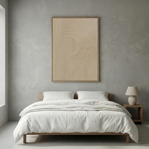 Peinture beige texturée 3D, œuvre d'art peinte à la main, design commercial, décoration intérieure pour maison, hôtel, projet commercial - Product Image 5