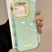 Coque personnalisable antichoc en PC transparent effet gelée, motif pois et lettres, nouvelle couleur, très tendance pour iPhone 18 17 Pro Max