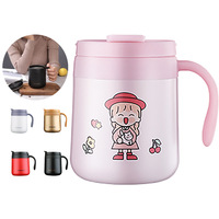 Cangkir kopi pria dan wanita, termos kantor pemisah teh, botol air kreatif pegangan baja tahan karat 500ml