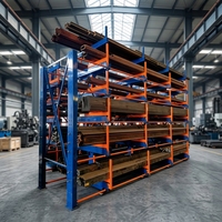Étagère télescopique électrique multi-niveaux à cantilever |   Stockage automatisé de barres métalliques pour tuyauterie |   WMS Ready, robuste et résistant à la corrosion