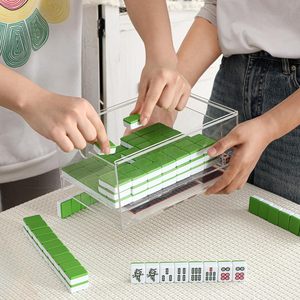 Organizador de Mahjong de Acrílico Transparente, Caja Personalizada Resistente con Tapa y Diseño Apilable para Accesorios de Juego en Casa - Product Image 6